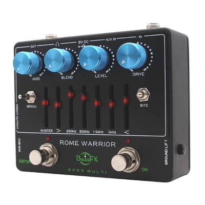 Fanmuzk Rome Warrior Bass Preamp Pedal 6-Band Graphic EQ Headphone Out AUX In True Bypass image 2