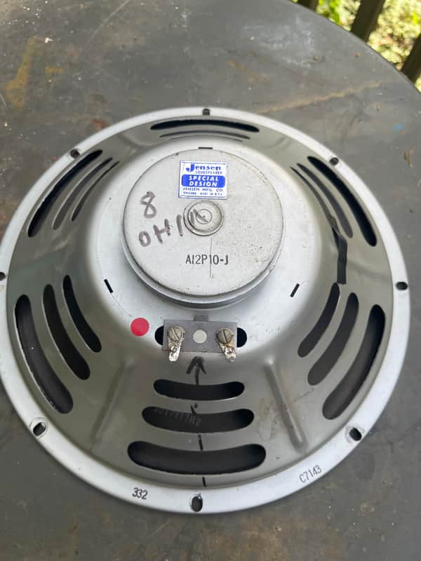 Jensen Vintage 12” 8 ohm guitar speaker like C12R. A12P10 60’s - Chrome image 1