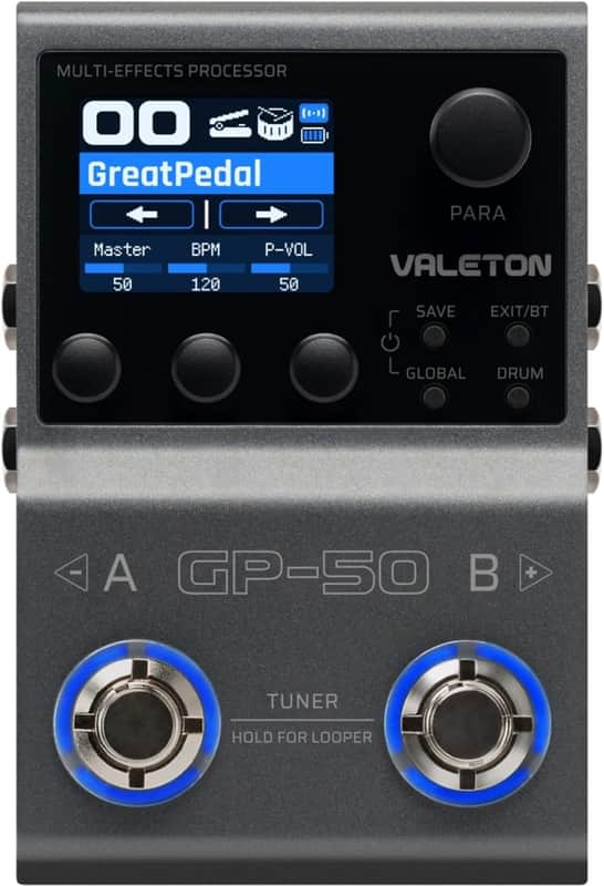 Valeton GP-50 SnapTone Multi-Effects Guitar Processor Pedal with