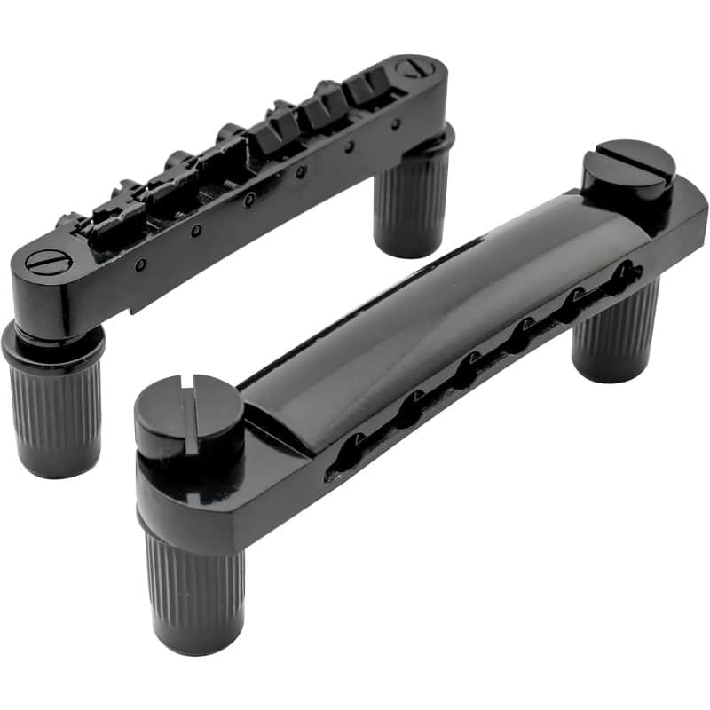 Guitar Tune-O-Matic Bridge and Stop Bar Tailpiece with Anchors and Studs Set for Epiphone Les Paul LP SG Style 6 String Electric Guitar,Black image 1
