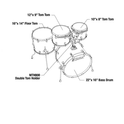 Tama MBS42S-PBK Starclassic Performer Shell Kit 4 pcs - Piano Black/Chrome HW image 10