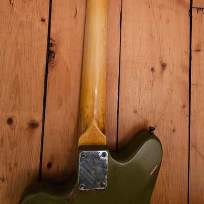Custom Jazzmaster green electric guitar relic with P90 pickups 2025 image 7