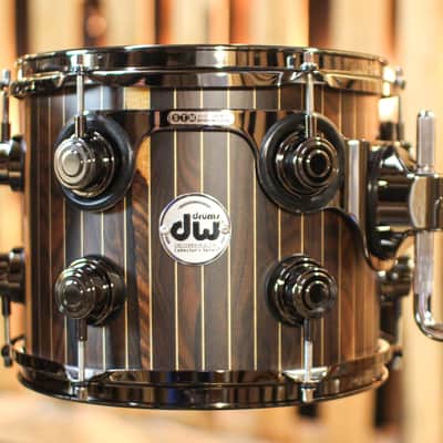 DW Collector's 333 Brass Pinstripe Ziricote Drum Set - 22,10,12,14,16 - SO#1353762 image 4