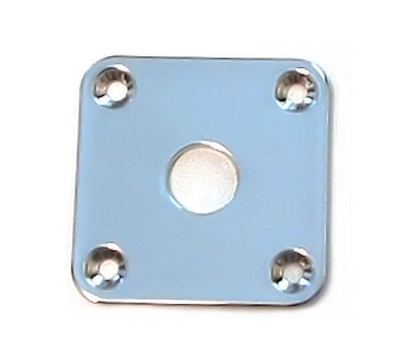 Guitar Parts - JACK PLATE Flat Flush SQUARE - CHROME image 1