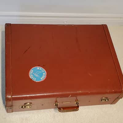 Vtg Leather SNARE DRUM Travel Case Holds Snare Drums up 6".5 image 4