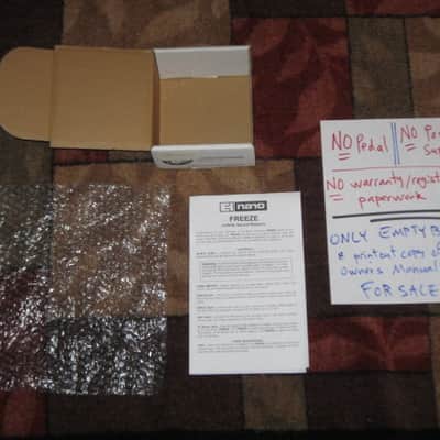 lightly handled Electro Harmonix EMPTY CARDBOARD BOX, print-out copy Owner's Manual, & bubble wrap ONLY for FREEZE Sound Retainer (NO pedal, NO power supply, NO warranty / registration paperwork) 2010s (specifically from 2014) image 2
