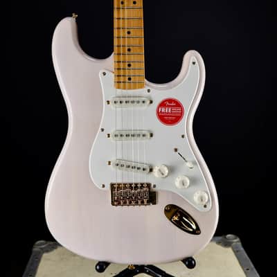 Squier FSR Classic Vibe '50s Stratocaster Maple Fingerboard Parchment Pickguard Gold Hardware White Blonde image 2
