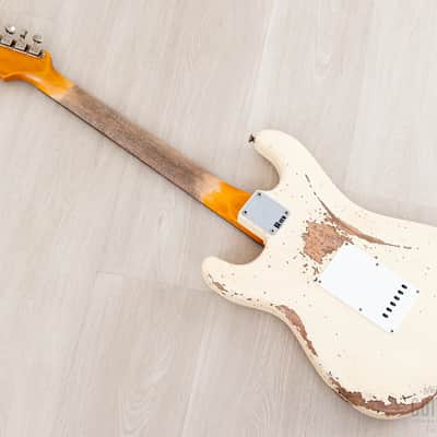 2023 Fender Custom Shop 1961 Stratocaster Heavy Relic Olympic White w/ Case, CoA image 11