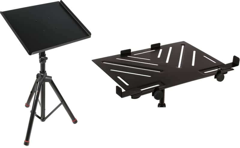 Gator Frameworks GFW-UTL-MEDIATRAY2 Heavy-Duty Adjustable Media Tray Stand  Bundle with On-Stage MSA5000 Laptop Mount Tray image 1