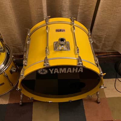 RARE Vintage Yamaha Recording Custom Birch pre-Yess 1983 Mellow (Canary) Yellow Drum Kit Set Gadd Sizes! image 7