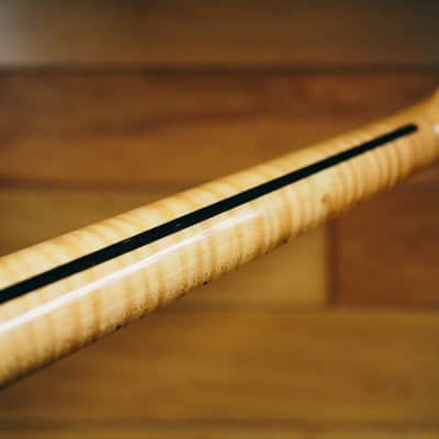 Stratocaster Neck – Flame Maple | 22 Frets | Light Gloss Finish | Bone Nut image 7