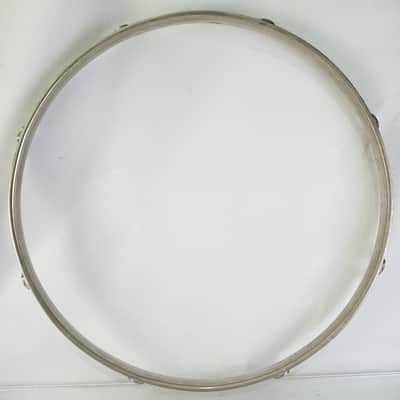 Ludwig 14"NOB 8-Lug BRASS Triple-Flange Snare/Floor Tom Drum Rim/Hoop Nickel WFL image 5
