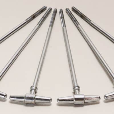 Six Camco Tension (Tuning) Rods for Tuxedo Bass Drum with Original Chubby Washers - 1960s / INSPECTED & TESTED image 8