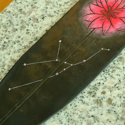 burnyblack custom made guitar strap - dreamy red black/red image 5