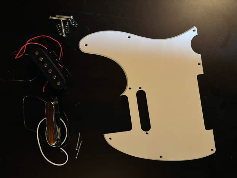 White Pickguard, Pickups for Fender Squier Telecaster Bullet image 1