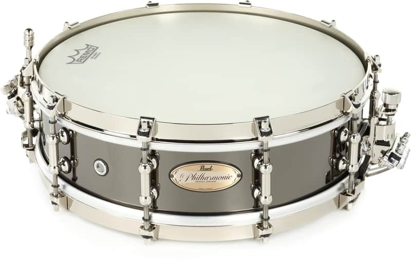Pearl Philharmonic Brass Snare Drum - 14-inch x 4-inch  Black Nickel image 1