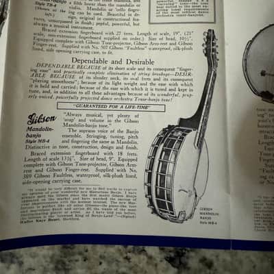Gibson 1919 Banjo Catalog Reprint 1976 Mastertone Master Tone GB TB-1 Cello CB MB-3 4 image 2