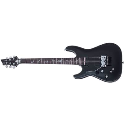 Schecter Damien Platinum-6 FR S Satin Black + Free Gig Bag - SBK LH New  Sustaniac Left Handed Lefty image 1