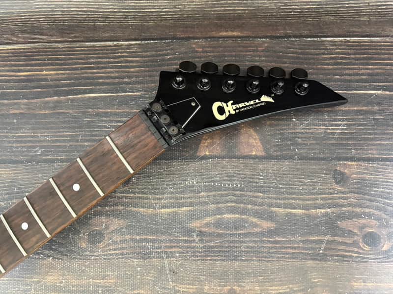 80s Charvel by Jackson Model3 Concorde Head Neck TM Logo All Black MIJ image 1