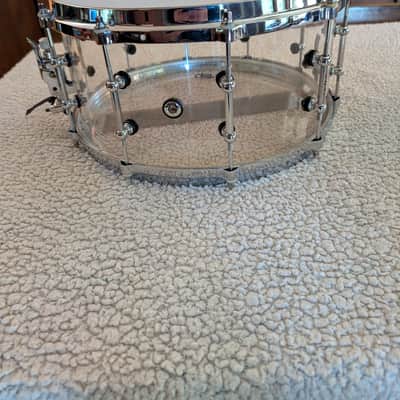 Crush 7 x 14" Acrylic Snare Drum 2014 - 2015 - Clear Acrylic with Chrome Hardware image 2
