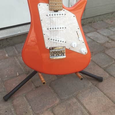 Ernie Ball Music Man Albert Lee SSS- Birdseye Maple- Pearl Orange-Hardcase image 2