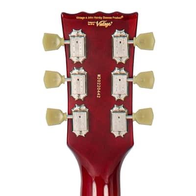 Vintage VSA500P ReIssued Semi Acoustic Guitar ~ Cherry Red image 7