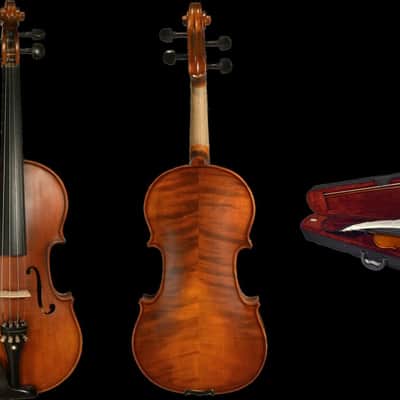 Adagio EM-130-1/4 Solid Spruce Top 1/4 Size Student Violin Outfit w/Lightweight Case & Bow image 8