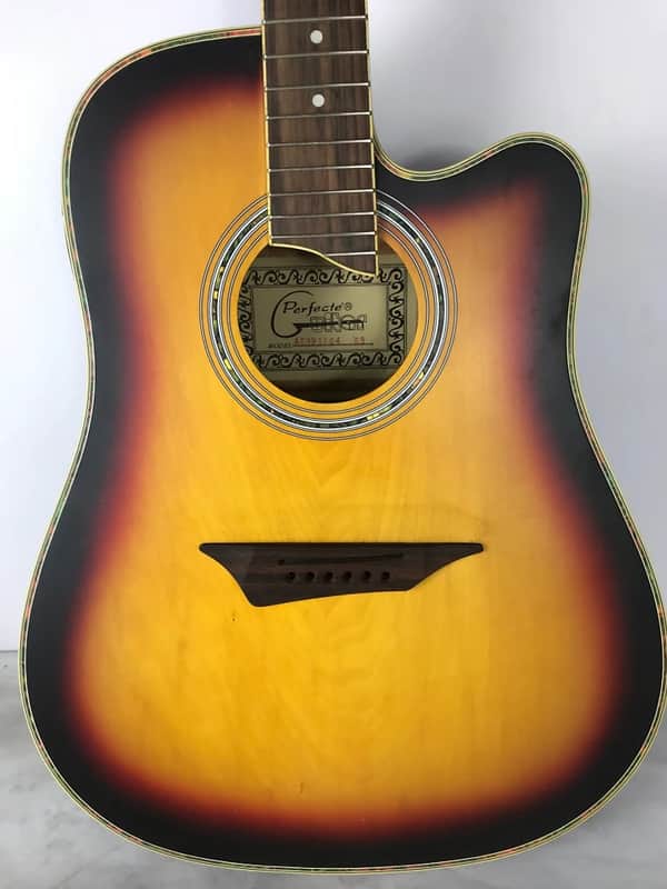 Sunburst Folk Acoustic Guitar Spruce Top Body with Maple Neck image 1