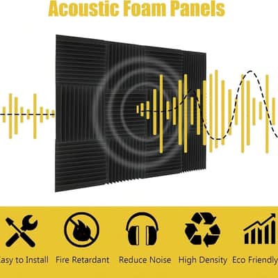 24-Pack Acoustic Foam Panels, Sound Absorption & Noise Reduction Tiles for Home, Office, Studio & Wall Treatment image 6