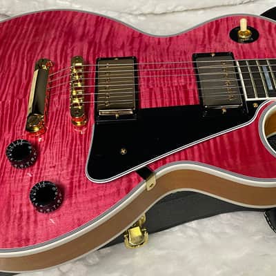 NEW! Gibson Dealer Select Custom Shop Les Paul Custom AAA Figured Top - Transparent Pink - Authorized Dealer - WOW! 8.8 lbs - G06328 image 4