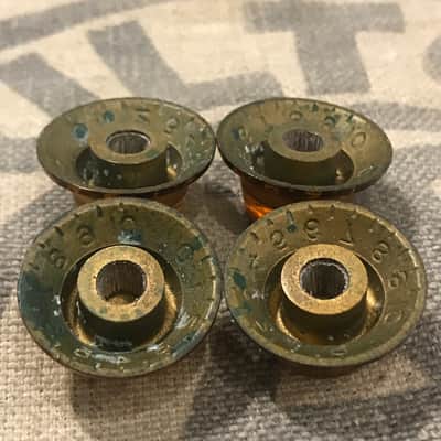 Vintage Gibson 1950's Amber Top Hat Bell-Bonnet Knobs Set of 4 Les Paul Burst image 7