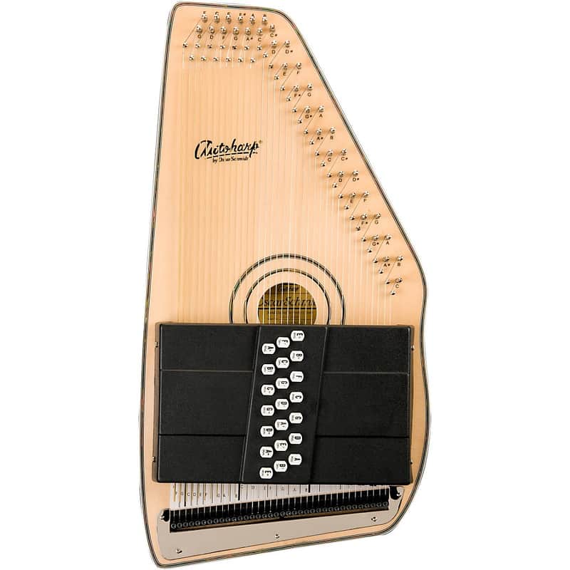 Oscar Schmidt OS120CNE 21 Chord Adirondack Acoustic-Electric Autoharp Regular Natural image 1