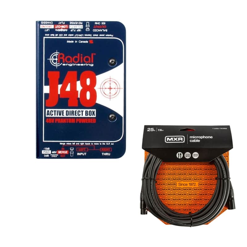 Radial J48 Phantom Powered Active Direct Box  w/ 25 ft. XLR image 1