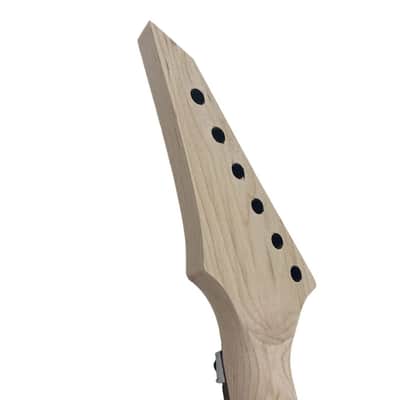 Jackson-Style Guitar Neck, 24 Fret, Maple & Rosewood, Satin Black Headstock, Skull Inlays image 3