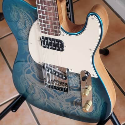 G&L Custom Shop ASAT Bluesboy 2024 - Emerald Blue Paisley image 15