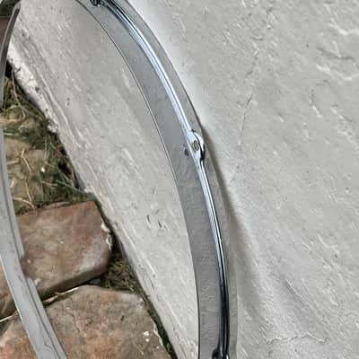 1950's Gretsch 16" Chrome Over Brass 8 Hole Stick Chopper Floor Tom Rim Broadkaster Hoop COB image 6