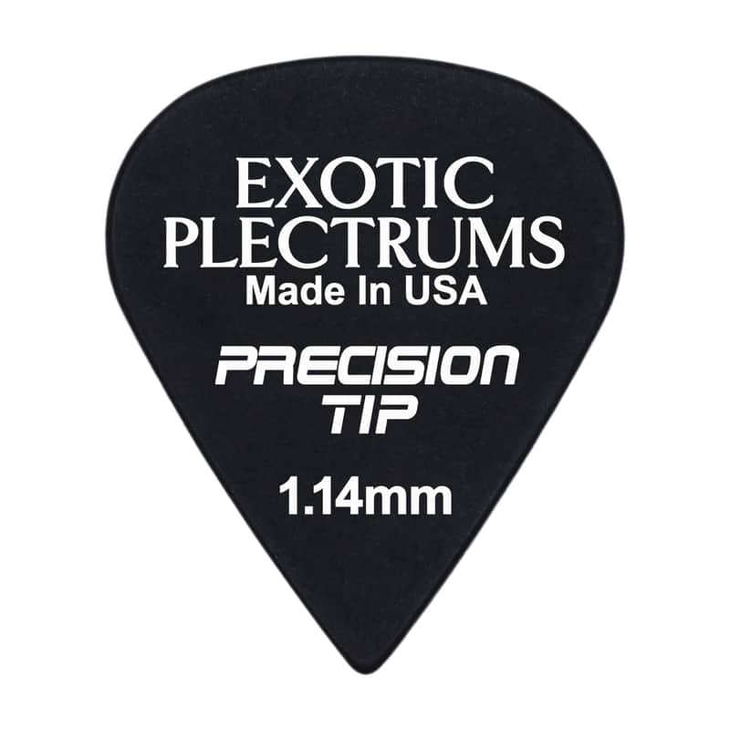 Exotic Plectrums Delrin Black Guitar Or Bass Pick - 1.14 mm Extra Heavy Gauge - Premium Made In USA - Extra Sharp 351 Precision Tip Shape - 50 Pack image 1