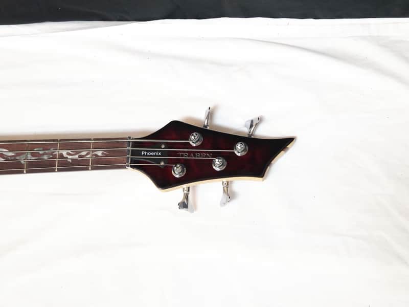 TRABEN Phoenix 4-string BASS guitar NEW Blood Red w/ HARD CASE