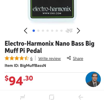 Electro-Harmonix Nano Bass Big Muff Pi Distortion / Sustainer 2014 - Present - Green / Black image 5