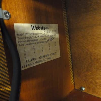 Clark Amplification Webster 1X10” Combo 5F10 Tweed Harvard  Reproduction 2018 image 18