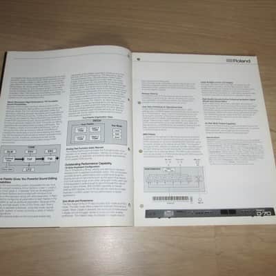 Roland Synthesizer Literature Package (with D-70)  - Brochure/Catalog - Rare image 4