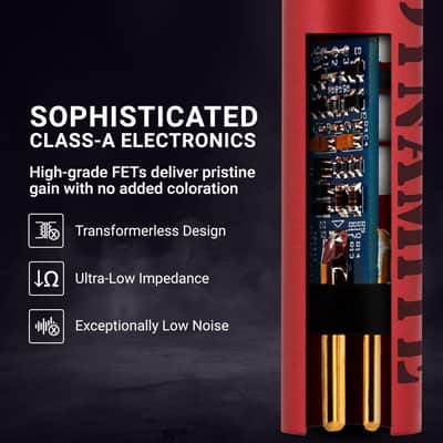 sE Electronics DM1 Dynamite Ultra-Slim Inline Microphone Preamp for Ribbon & Dynamic Microphones - Mic Preamp with +28dB Gain for Clean, Natural Sound - Ideal for Podcasting & Live Sound (Black) image 4