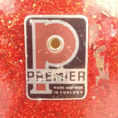 Premier 12x14" Marching Tenor Tom Drum Red Glitter 3Ply Baltic Birch Vintage 60s image 2