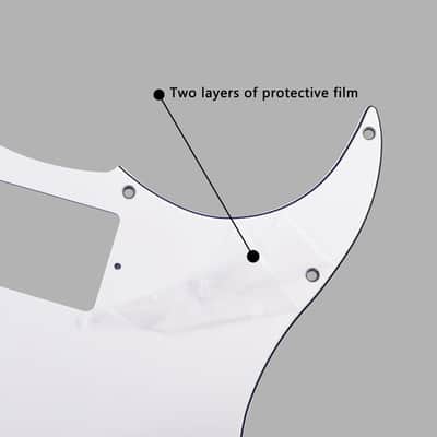 11 Hole HH Humbucker Strat Pickguard ST Pickguards Scratch Plate for USA/Mexican Fender Standard Stratocaster Modern Style Electric Guitar - White 3ply with Mounting Screws image 4