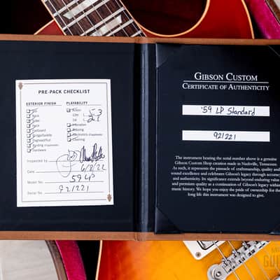 2022 Gibson Custom Shop Historic 1959 Les Paul Standard R9 70th Anniversary Washed Cherry Sunburst Gloss image 14