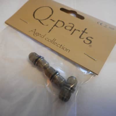 Q-Parts Aged Collection '60s Style Tele String Ferrules, #JTE60, AGED NICKEL