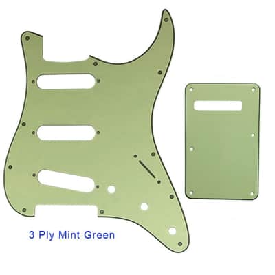 Guitar Pickguard With Back Plate Suit For USA/Mexico Fender Strat Standard SSS ST-3 ply Mint green image 1