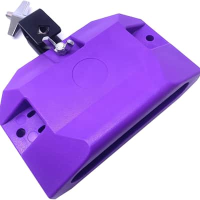 Jam Drum Block 5.9inch Percussion Cowbell Block Musical Instrument Plastic with 3 Sided Mount Medium Pitch (Purple) image 1