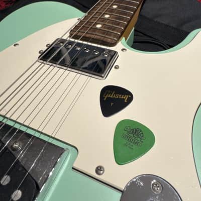 2020 Fender American Performer Telecaster Hum with Rosewood Fretboard - Satin Surf Green image 4