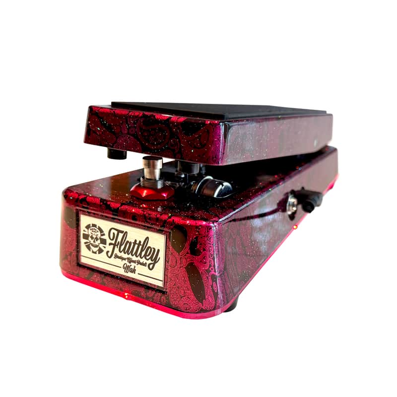 Flattley Wah Pedal 10th Anniversary Edition - Red Paisley Skulls image 1